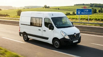 camion utilitaire effectuant un aller simple entre Lyon et Marseille