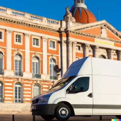 camion demenagement devant capitole toulouse